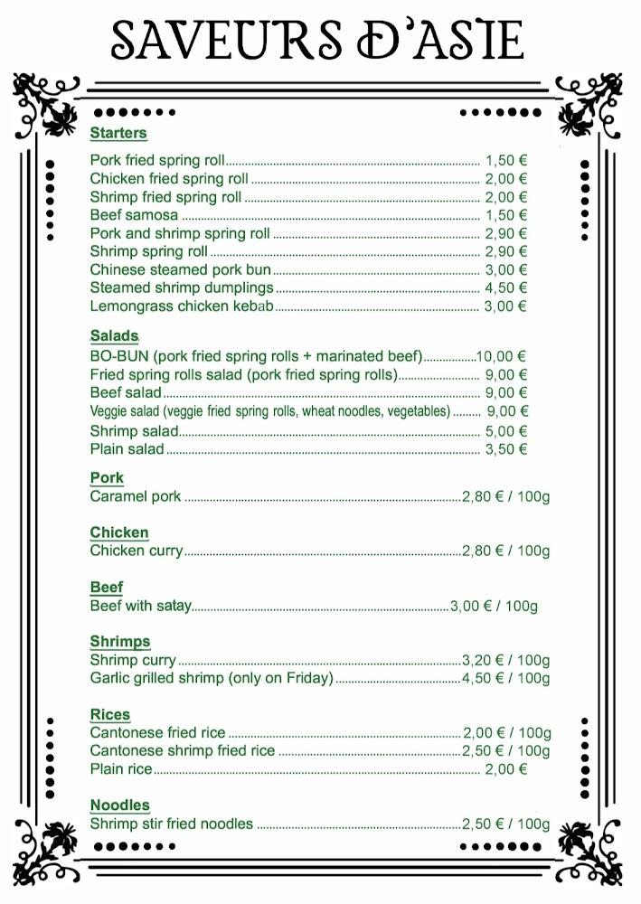 Saveur d'Asie Express - Menu Image 1