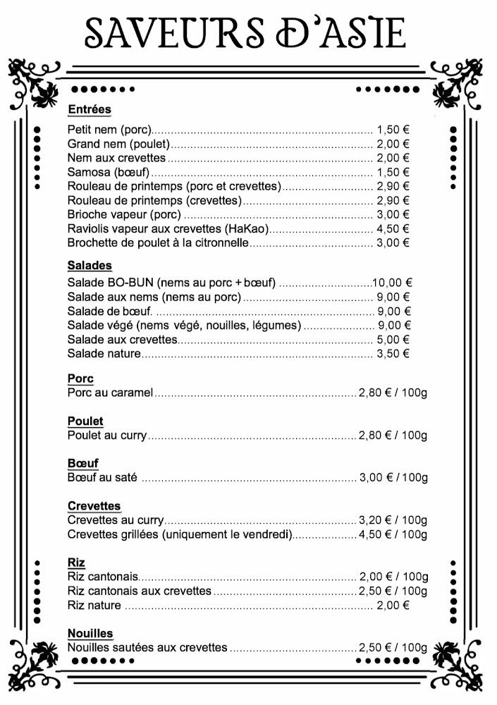 Saveur d'Asie Express - Menu Image 2